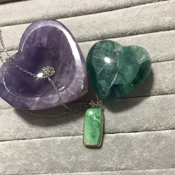 New Sterling Silver Variscite Pendant Necklace Greens Crystal Gemstone - Picture 14 of 14